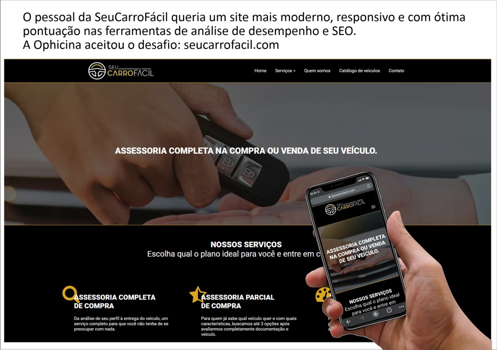 A Ophicina desenvolveu o site para Seu Carro Fácil